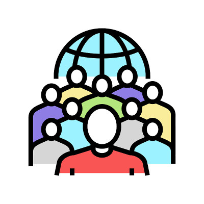 社会人颜色图标矢量插图