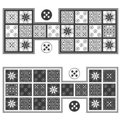 vector image with Royal Game of Ur board game