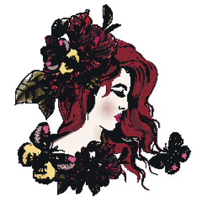 可爱girlâ的脸与长头发素描风格