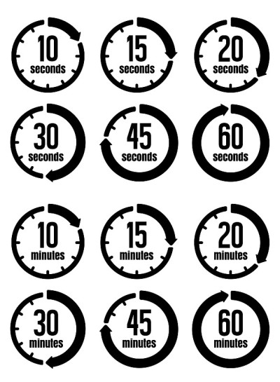 Clock , timer (time passage) icon set ( form 10 se