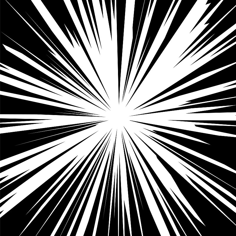 白色爆炸闪光，卡通爆炸，星爆