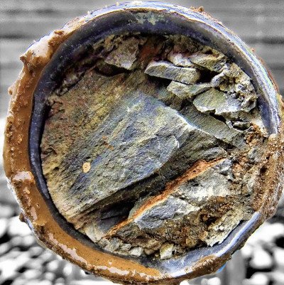 特写的核心与石灰石