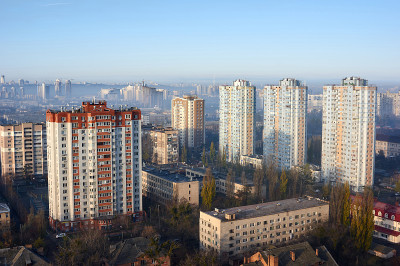 黎明时的城市景观