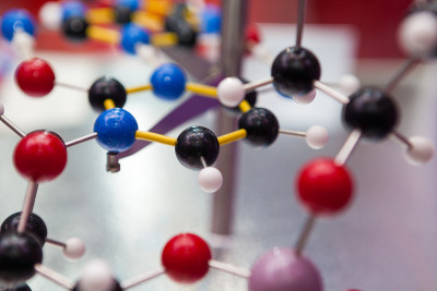 科学分子DNA结构，商业通讯连接概念