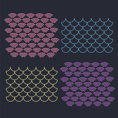Wave pattern. Sea japan pattern vector