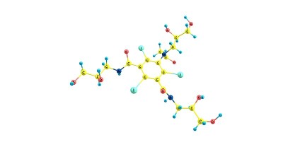 碘己醇分子结构孤立于白色上