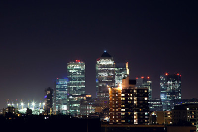 金丝雀码头伦敦城市天际线英国
