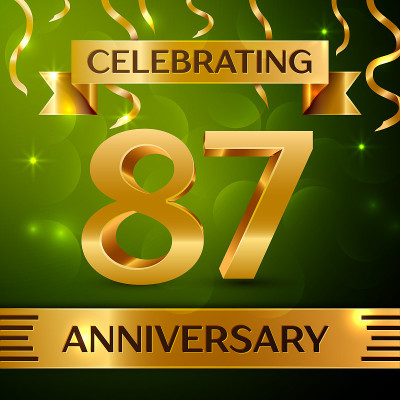 Realistic Eighty seven 87 Years Anniversary Celebr