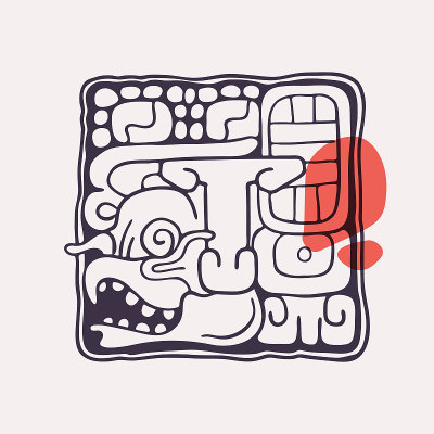 阿兹特克风格字母T首字母。