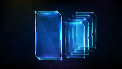 抽象未来的背景蓝色框架hud UI显示卡
