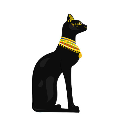 矢量图像的埃及猫在一个白色的背景