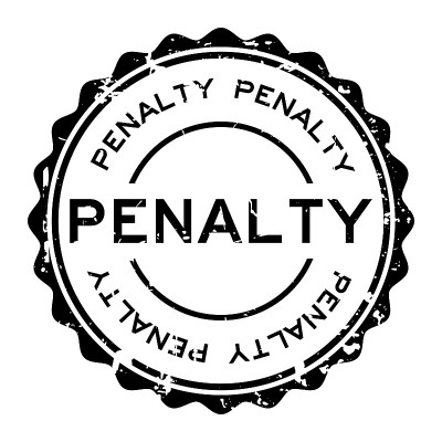 Grunge black penalty word round rubber seal stamp 