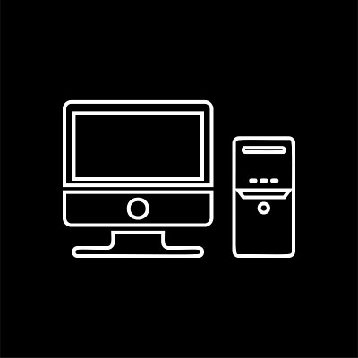 Computer icon vector - Flat