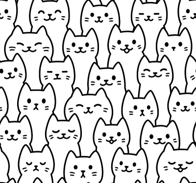 可爱的卡通猫涂鸦图案
