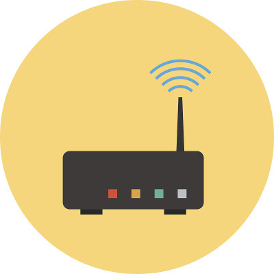 Wifi路由器彩色矢量图