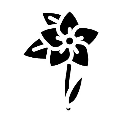 茉莉花字形图标矢量插图
