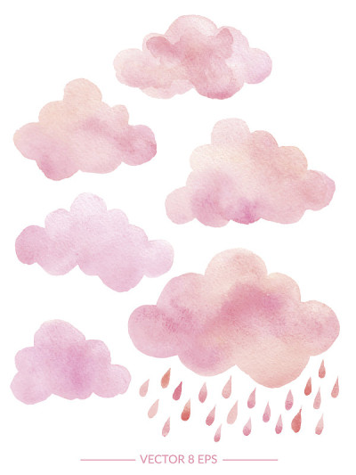水彩云与雨
