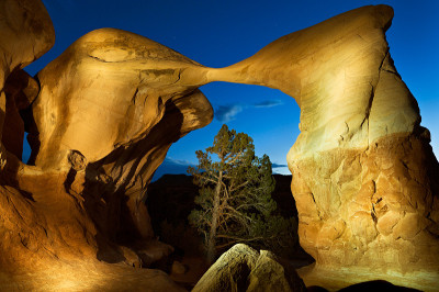 晚上在Metate Arch