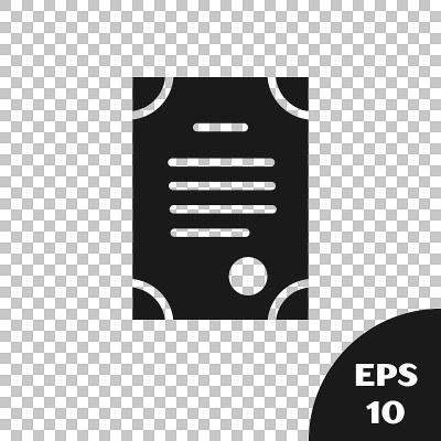 Black Death certificate icon isolated on transpare