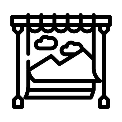 工作室背景设备线图标矢量插图