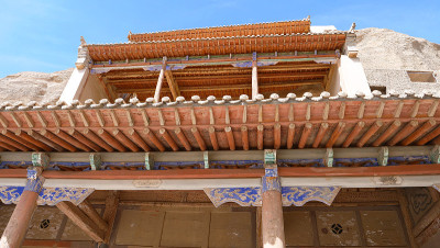 中国甘肃敦煌莫高窟的古代佛教建筑
