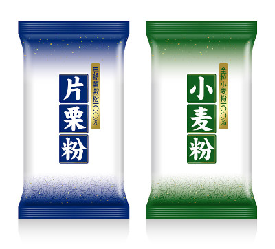 图示:一袋马铃薯淀粉和一袋面粉。