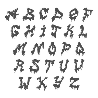 Grunge全字母向量