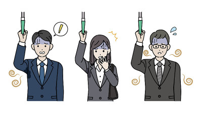 Society person who commute by train and body odor 