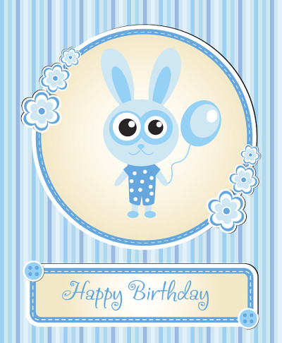 祝福模板可爱的小朋友生日，小兔子，小兔子
