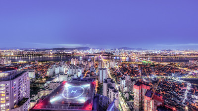 韩国首尔令人惊叹的城市风光。照片于2018年6月18日在韩国首尔拍摄