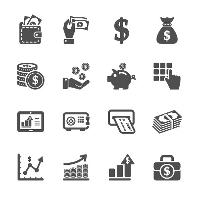 金钱和金融图标集，向量eps10