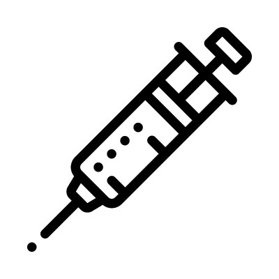 注射器与药品图标矢量大纲插图