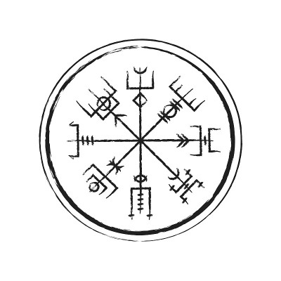 抽象的符文符号圆
