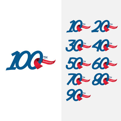 100 Th Anniversary Set Vector Template Design Illu