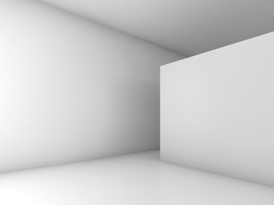 抽象的白色空室内，3d设计