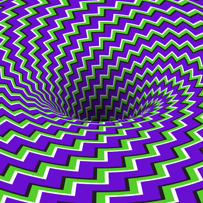 Absorbing hole of zigzag stripes pattern. Vector o