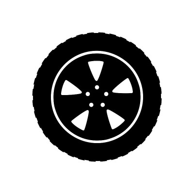 Black auto tire icon - stock vector