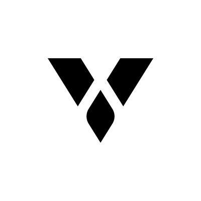 矢量标志字母V叶几何形状