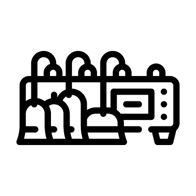 真空按摩设备线图标矢量插图