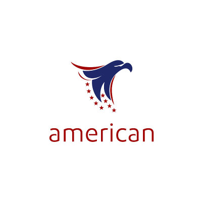 American eagle head with USA Flag logo vector desi