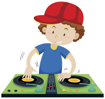 DJ在电台播放音乐