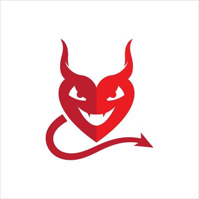 魔鬼角矢量图标设计插图