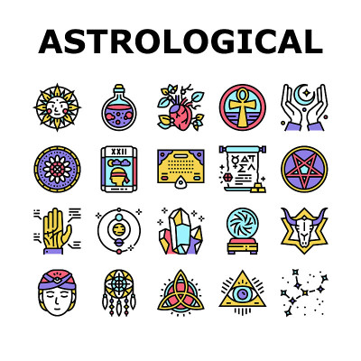 占星对象集合图标设置向量