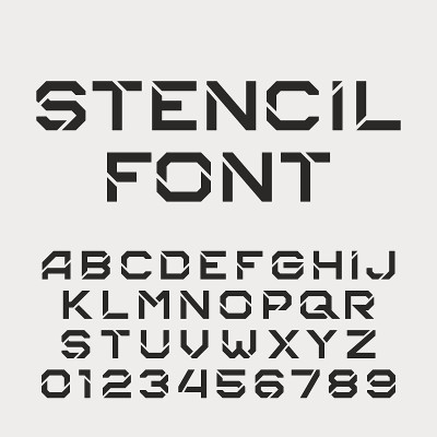 模板字母矢量字体。