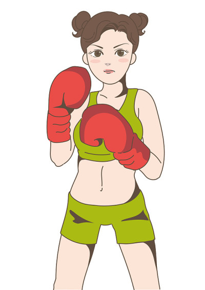 年轻女子打拳击