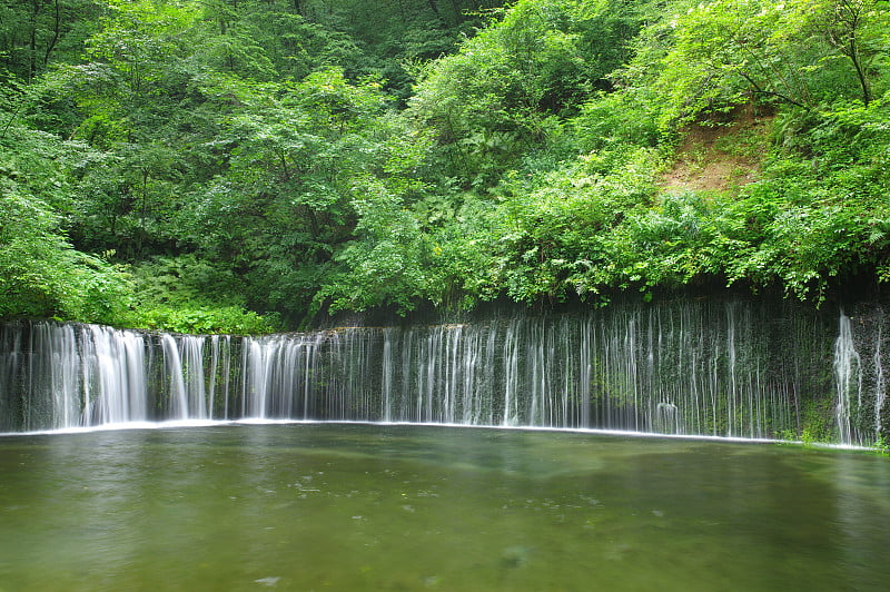 夏天Shiraito瀑布