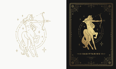 Zodiac sagittarius girl character horoscope sign l