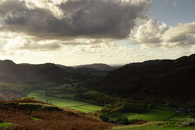Hardknott Pass holmrok是秋天的荣耀