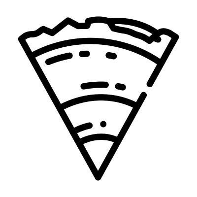 地球结构线图标向量插图黑色