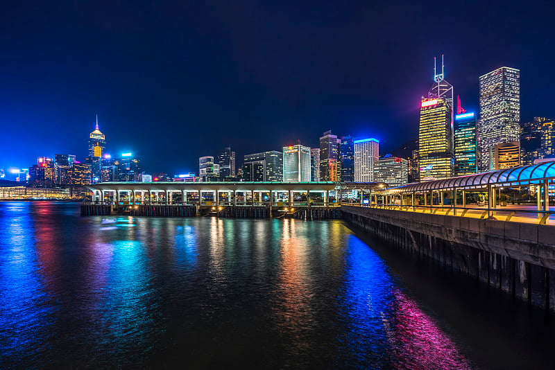 香港维多利亚港的夜晚